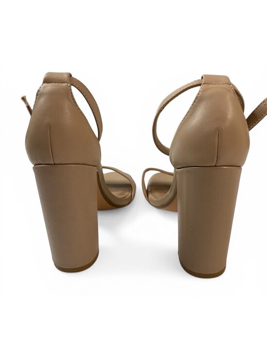 Steve Madden Carrson Heels Beige Ankle Strap Block Heel Womens 6.5M - Picture 5 of 13